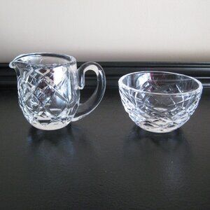 Vintage Waterford Crystal Small Creamer & Open Sugar Bowl